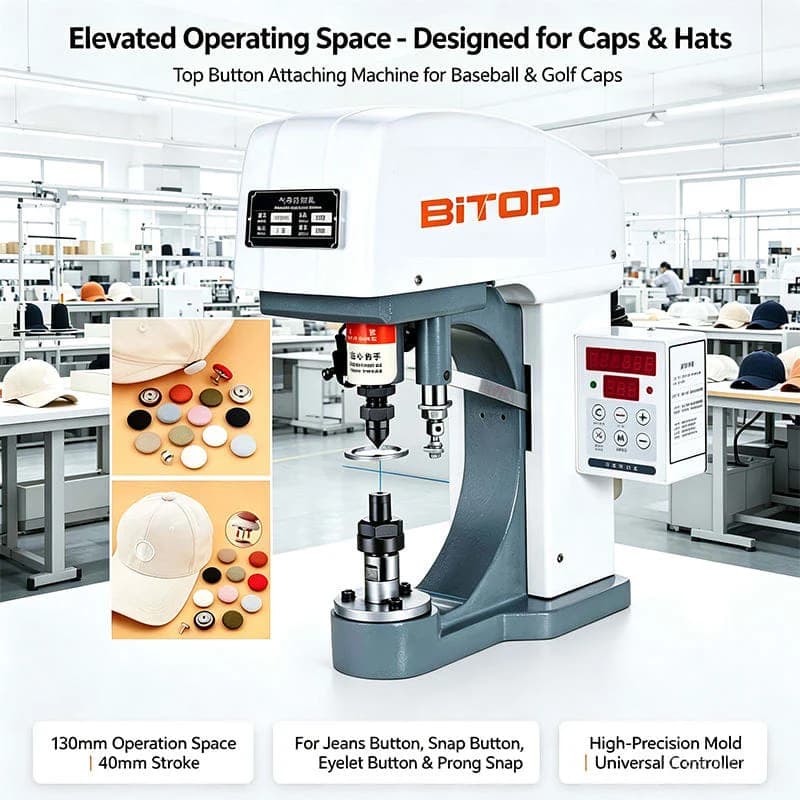 Hat Button Riveting Machine Cap Button Fixing Machine Electric Automatic Button Attaching Machine for Hat Cap